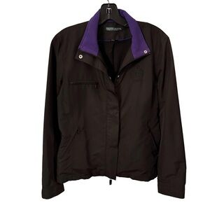 Ralph Lauren Active RLX Women’s Black Full Zip Up Jacket Mesh Lining  Sz M